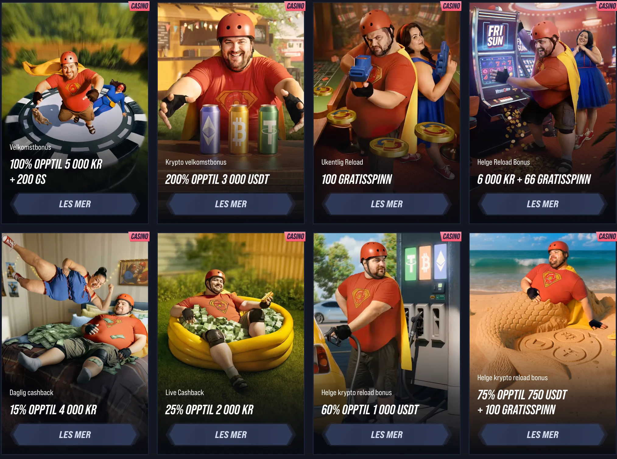 Vegas Hero bonuser Norge